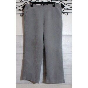 Alfred Dunner Corduroy Pull On Pants Women's Size 16P Gray Pockets